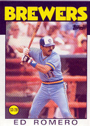1986 Topps Baseball Cards      317     Ed Romero
